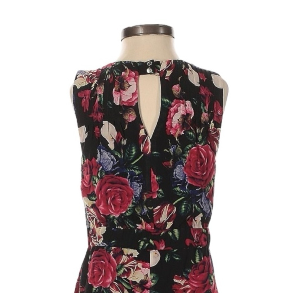 ModCloth Flaunts & Needs Floral Rose Print Chiffon Midi Dress Size 3X - Picture 4 of 10